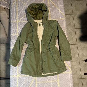 GAP Kids Olive Green Jacket with Sherpa Lining